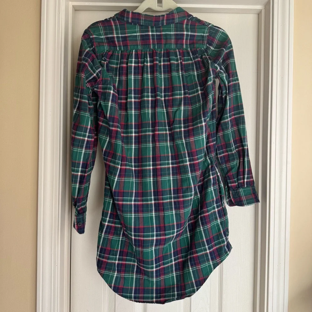 Polo Ralph Lauren Girls Flannel Holidays Plaid Long Sleeve  Shirt  Dress 16